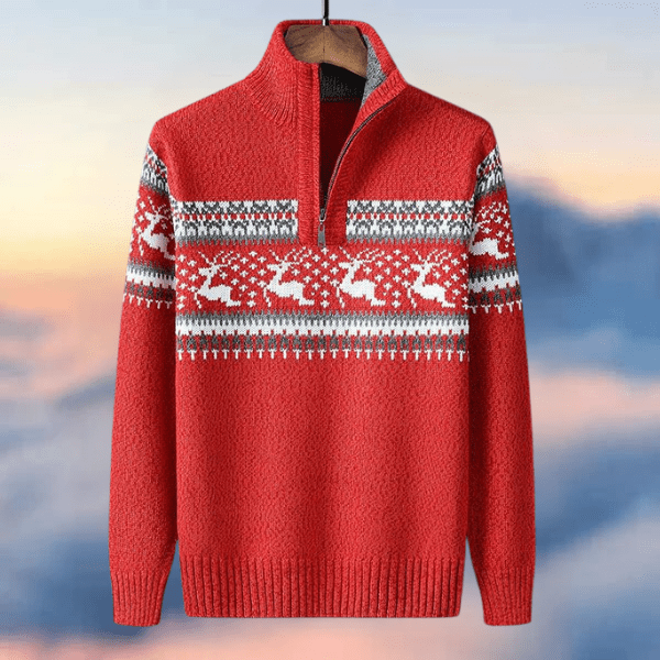 Elijah | Sophisticated Reindeer Christmas Cardigan Sweater