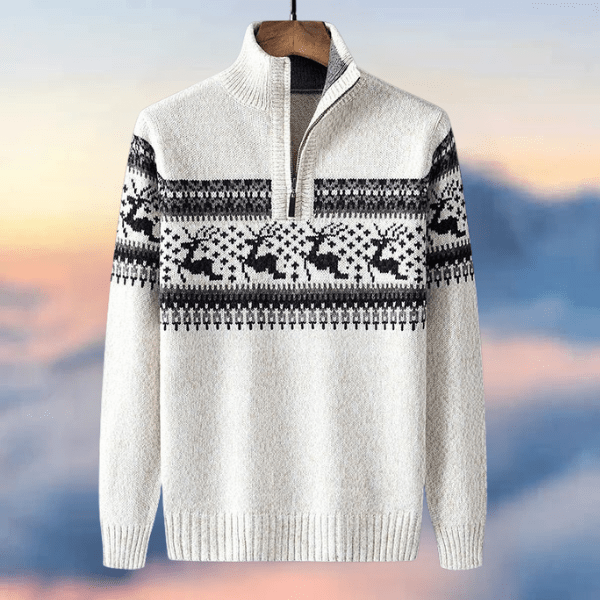 Elijah | Sophisticated Reindeer Christmas Cardigan Sweater