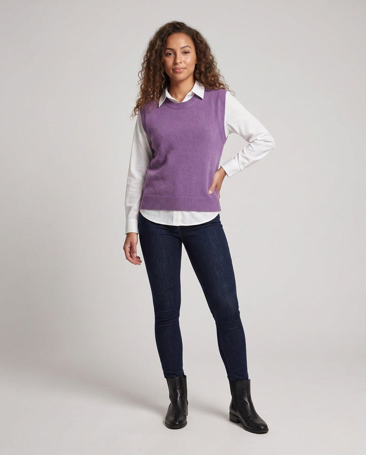 Elizabeth | Cozy Fine Knit Crewneck Sweater Vest