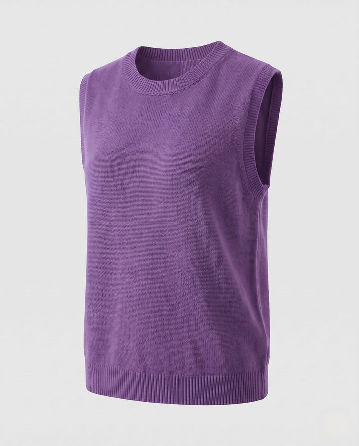 Elizabeth | Cozy Fine Knit Crewneck Sweater Vest