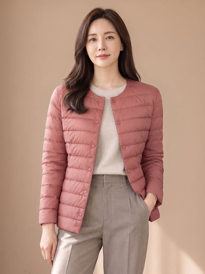 Elizabeth | Effortless Lightweight Collarless Quilted Puffer Jacket