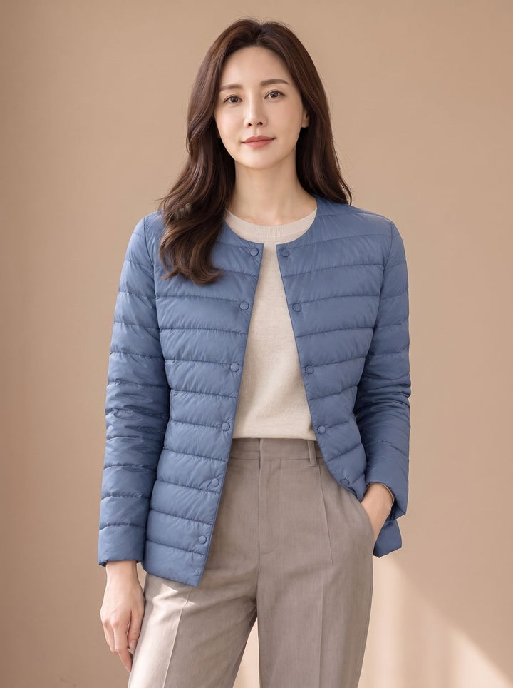 Elizabeth | Effortless Lightweight Collarless Quilted Puffer Jacket