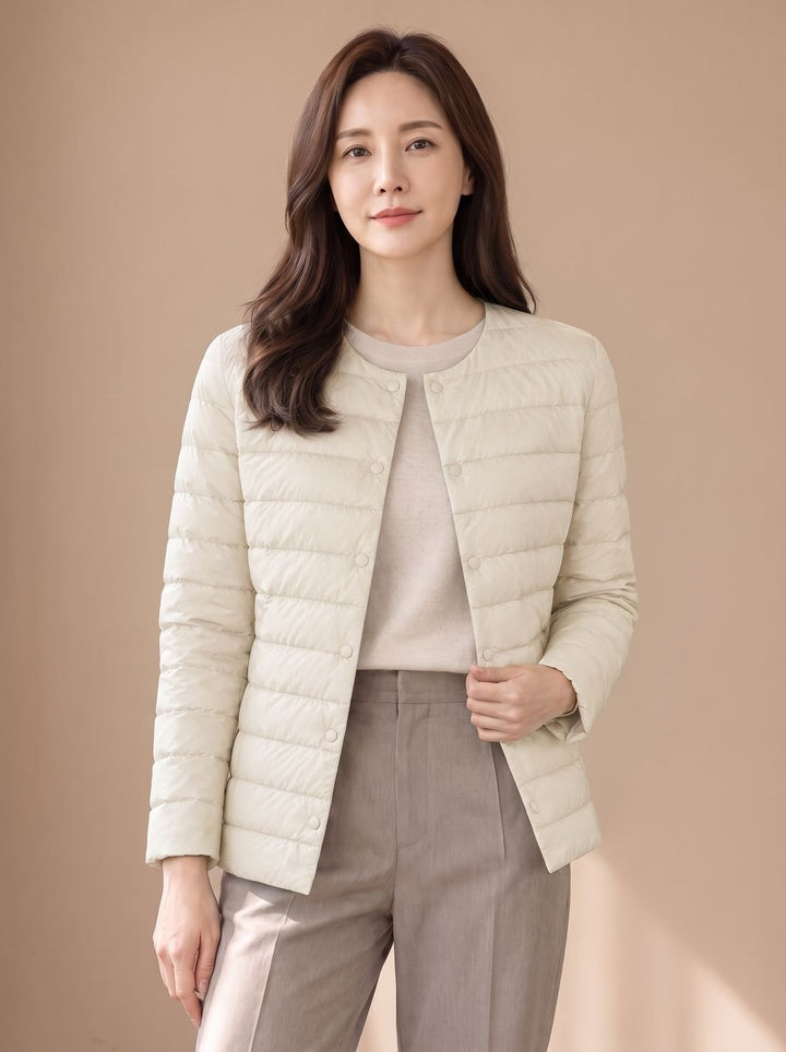 Elizabeth | Effortless Lightweight Collarless Quilted Puffer Jacket
