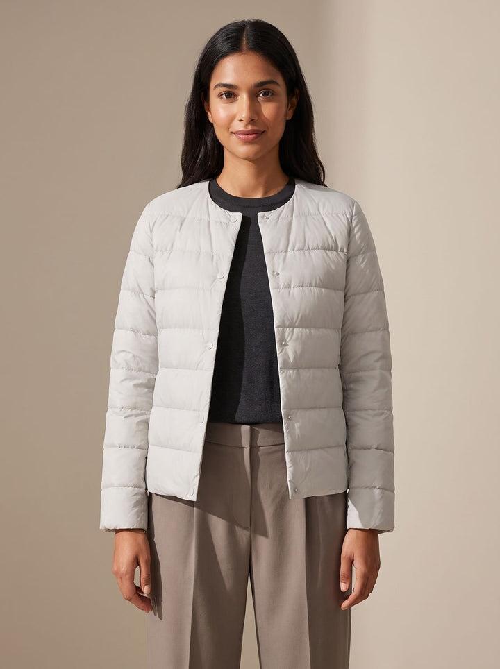 Elizabeth | Effortless Lightweight Collarless Quilted Puffer Jacket