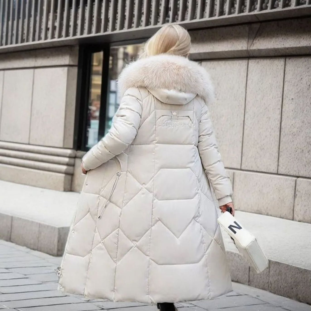 Emily | Effortless Long Quilted Hooded Winter Puffer Jacket