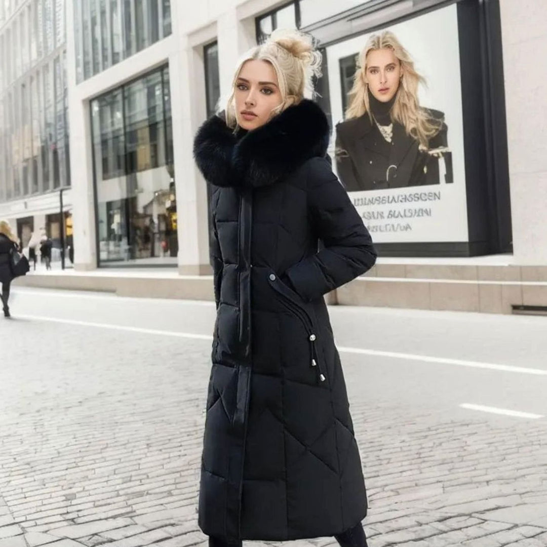 Emily | Effortless Long Quilted Hooded Winter Puffer Jacket