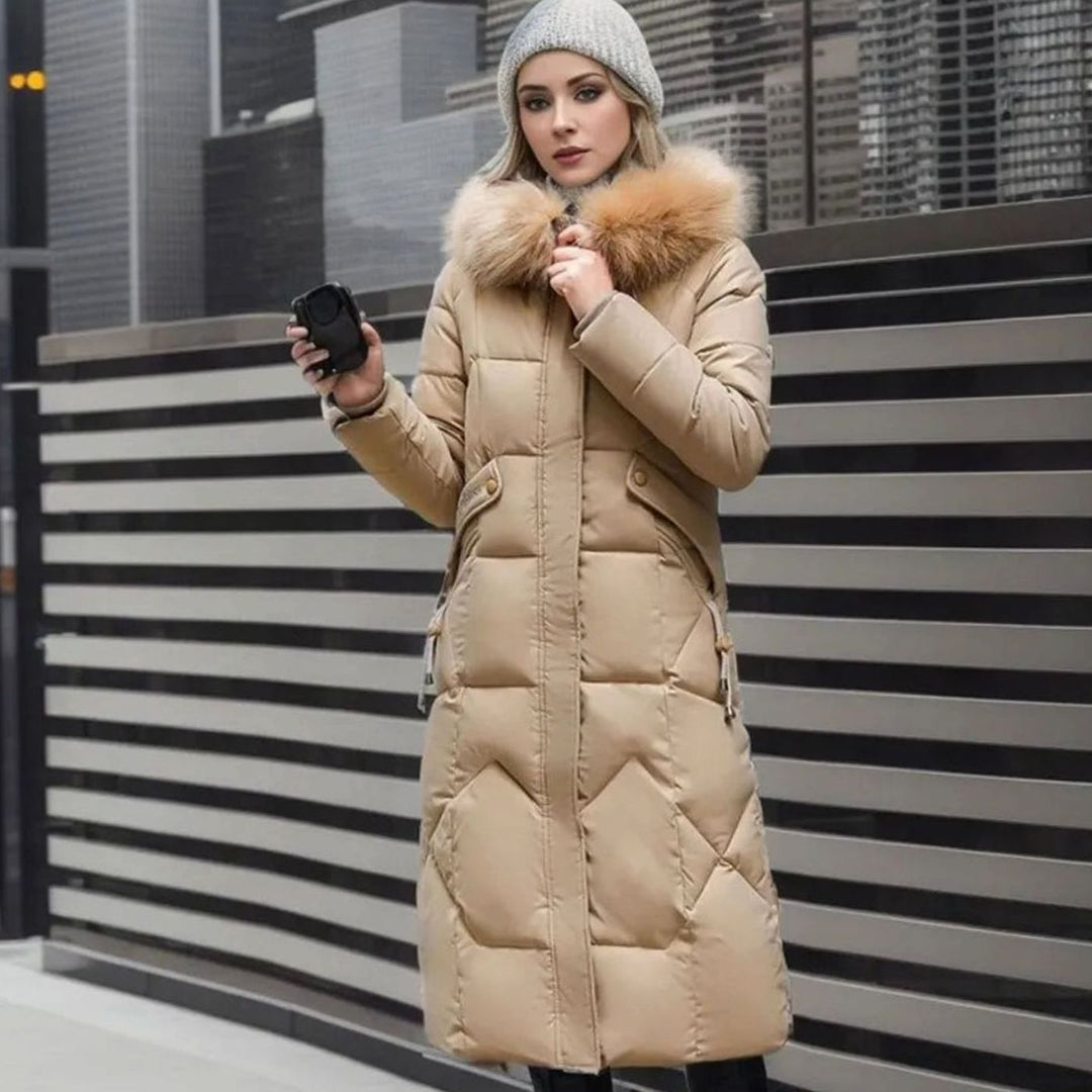 Emily | Effortless Long Quilted Hooded Winter Puffer Jacket