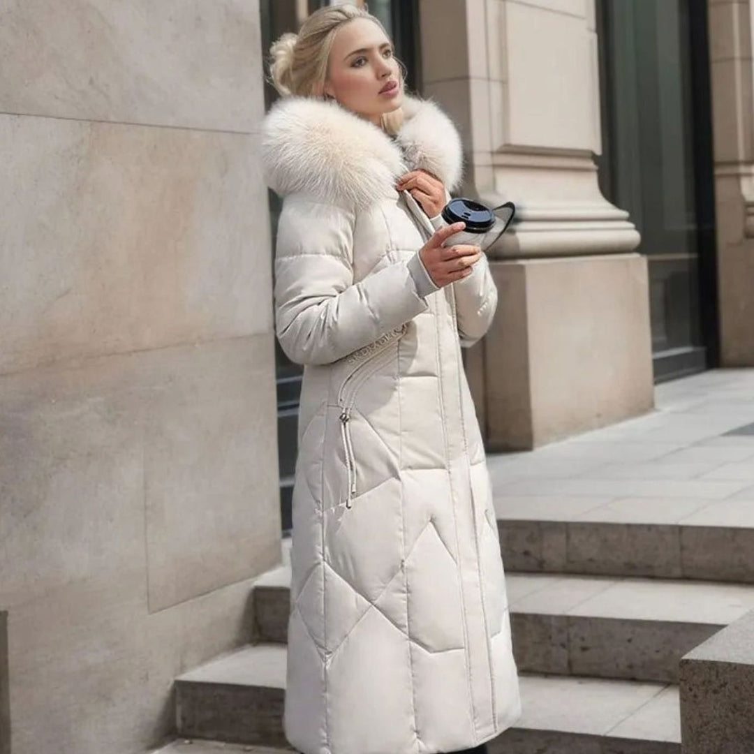 Emily | Effortless Long Quilted Hooded Winter Puffer Jacket