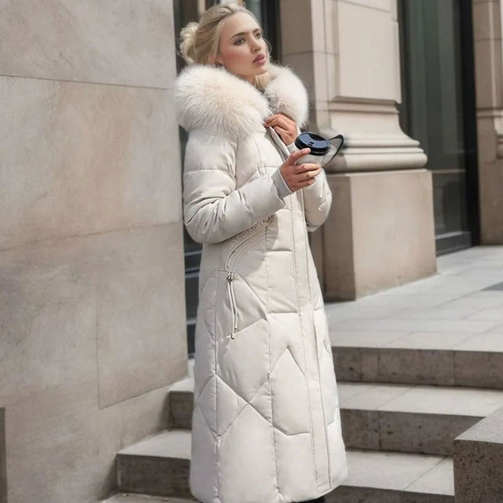 Emily | Effortless Long Quilted Hooded Winter Puffer Jacket