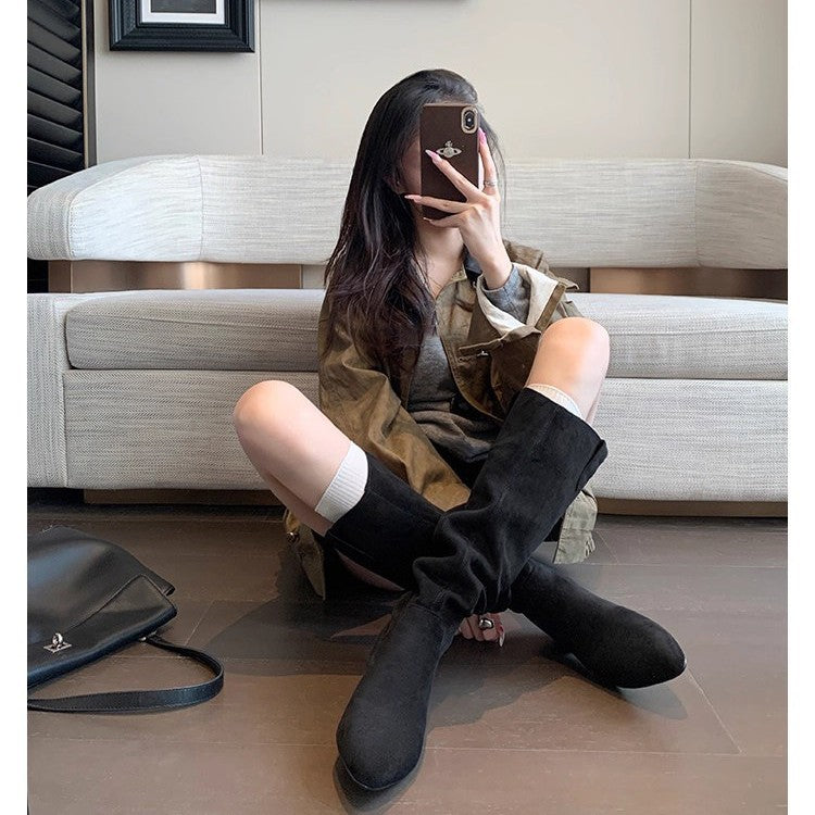 Emma | Classic Slouchy Knee High Boots with Pointed Toe