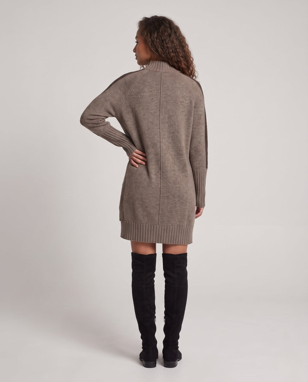 Emma | Cozy Mock Neck Sweater Dress with Ribbed Hem