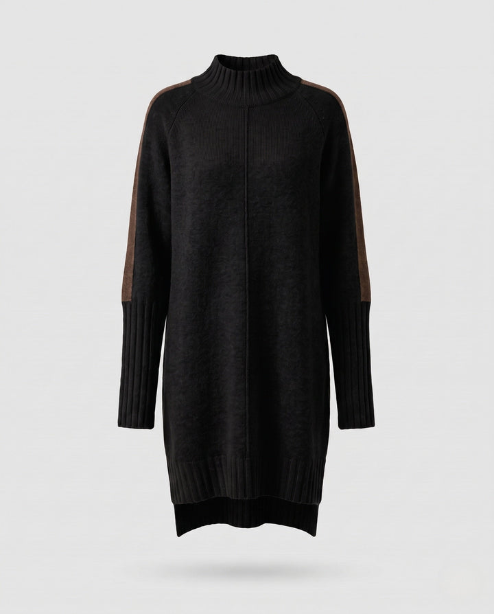 Emma | Cozy Mock Neck Sweater Dress with Ribbed Hem