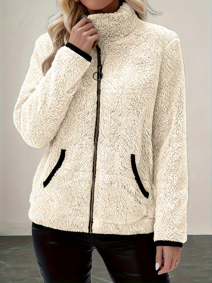 Emma | Elegant Fuzzy Zip-Up Fleece Jacket