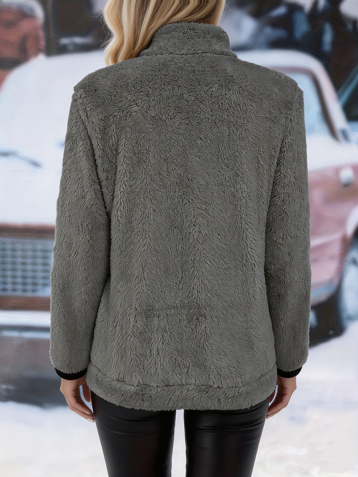 Emma | Elegant Fuzzy Zip-Up Fleece Jacket