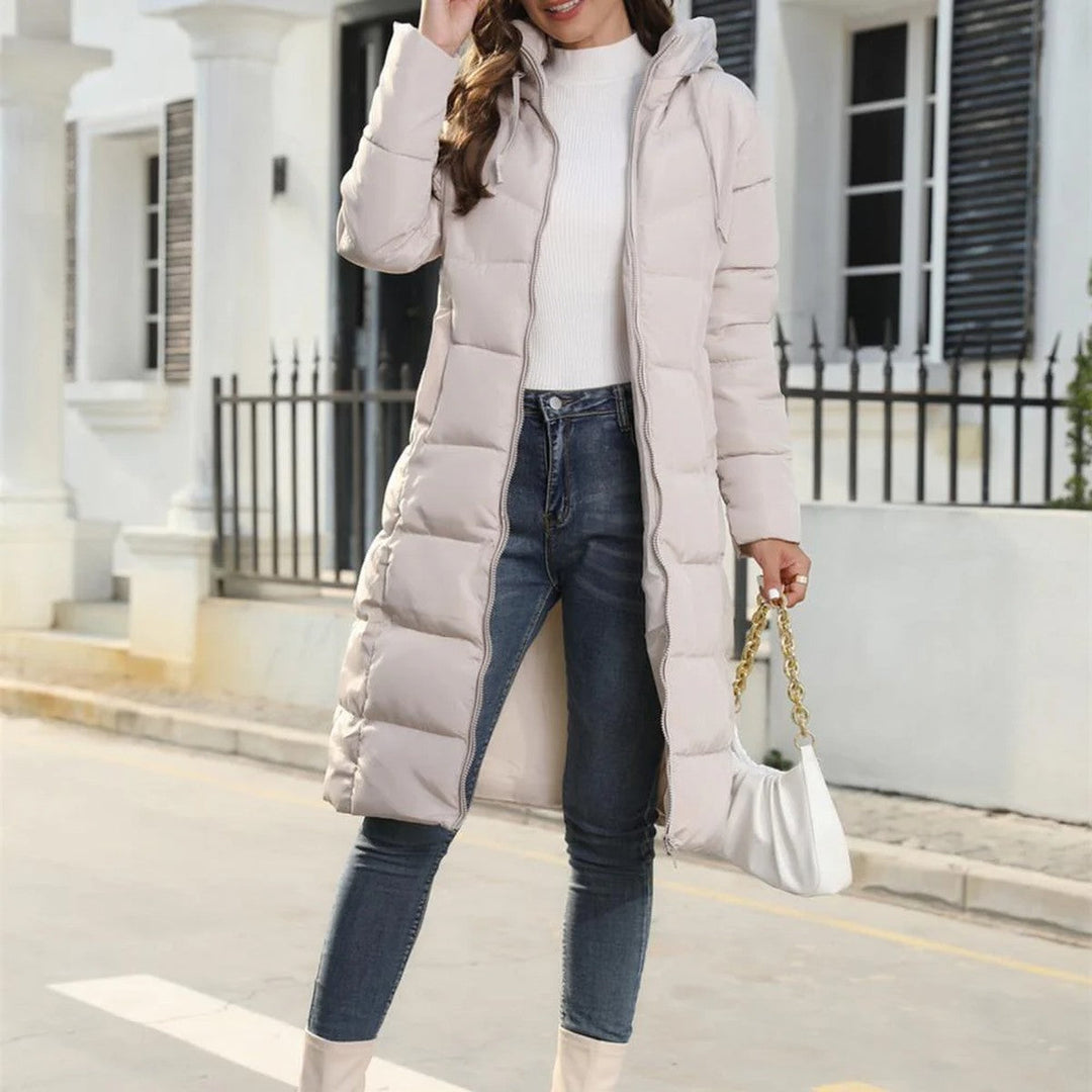 Emma | Refined Long Hooded Quilted Puffer Jacket