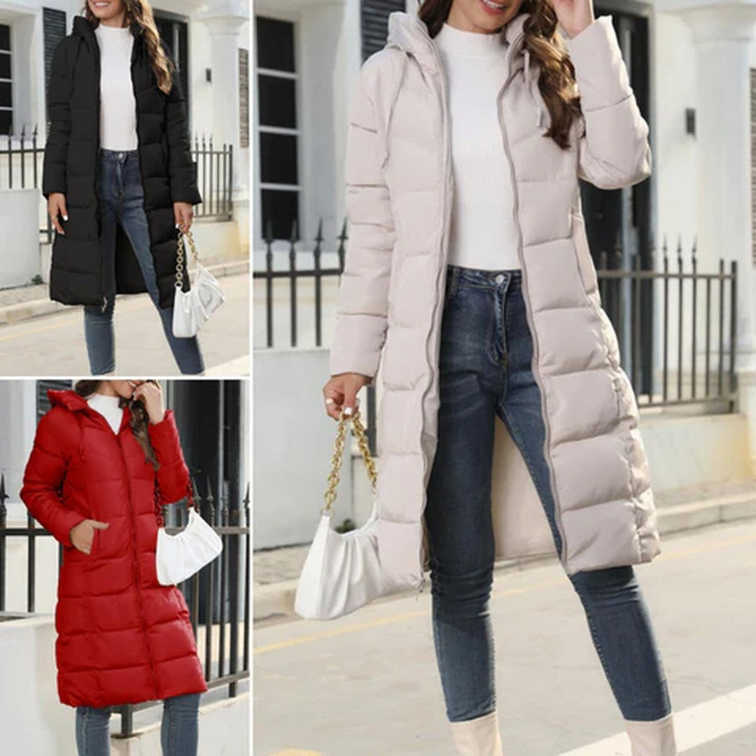 Emma | Refined Long Hooded Quilted Puffer Jacket