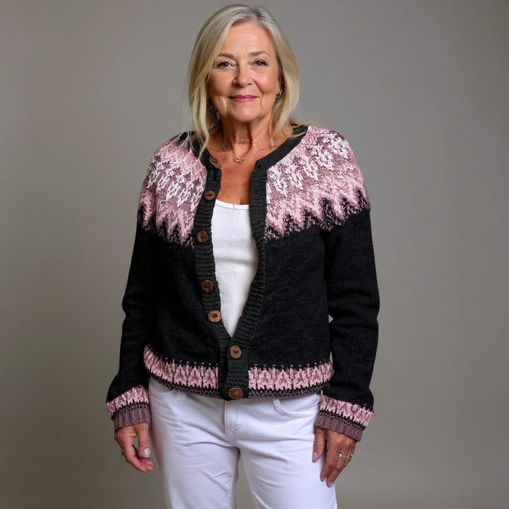 Emma | Timeless Fair Isle Christmas Cardigan with Button Front