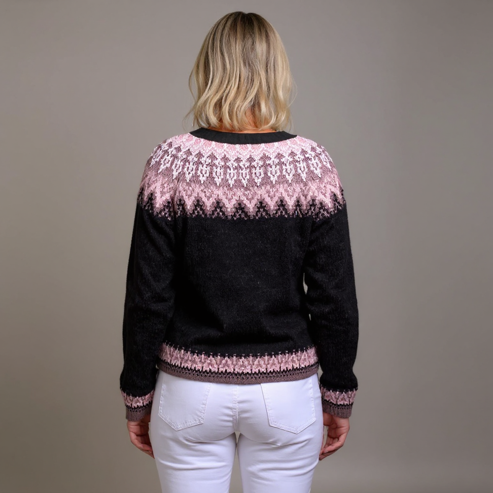 Emma | Timeless Fair Isle Christmas Cardigan with Button Front