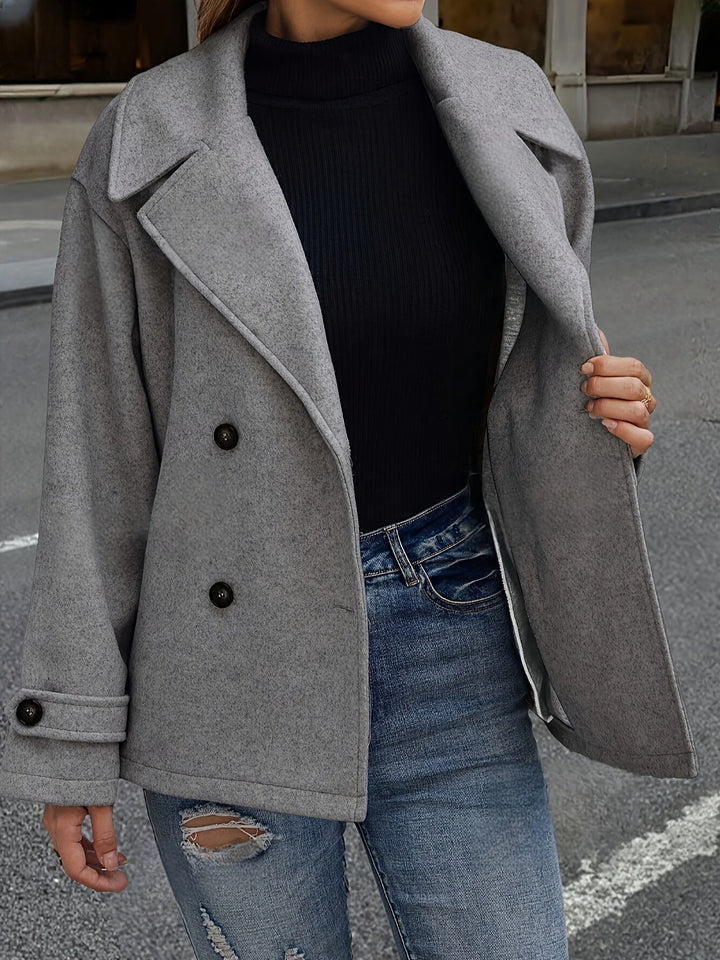 Evelyn | Effortless Oversized Double-Breasted Pea Coat
