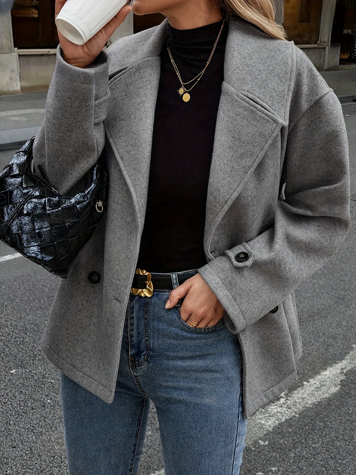 Evelyn | Effortless Oversized Double-Breasted Pea Coat