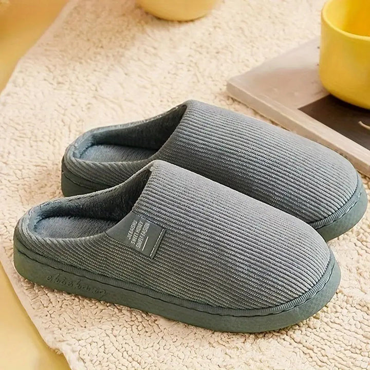 Evelyn | Effortless Ribbed Fleece Slip-On Slippers