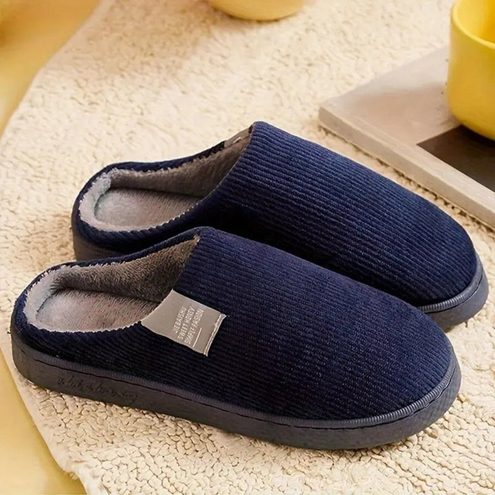 Evelyn | Effortless Ribbed Fleece Slip-On Slippers