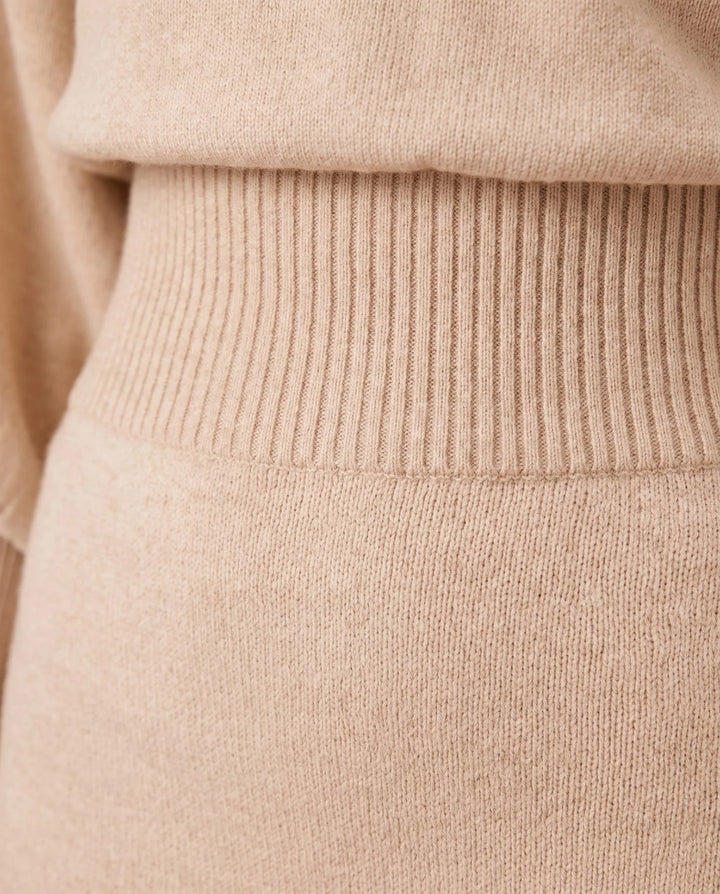 Frances | Classic Balloon Sleeve Turtleneck Midi Sweater Dress