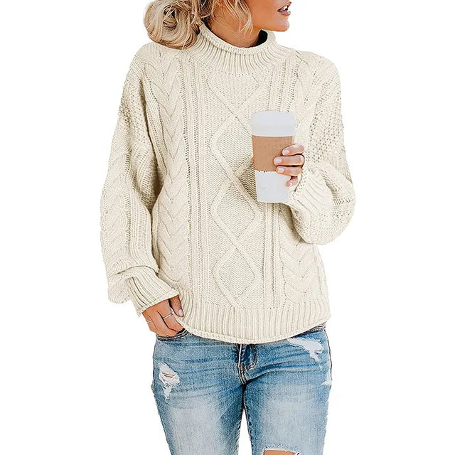 Frances | Cozy Cable Knit Turtleneck Sweater