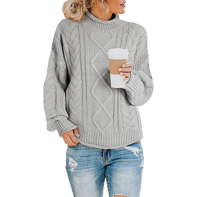 Frances | Cozy Cable Knit Turtleneck Sweater