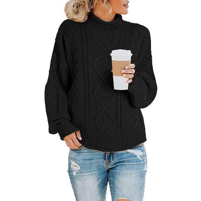Frances | Cozy Cable Knit Turtleneck Sweater
