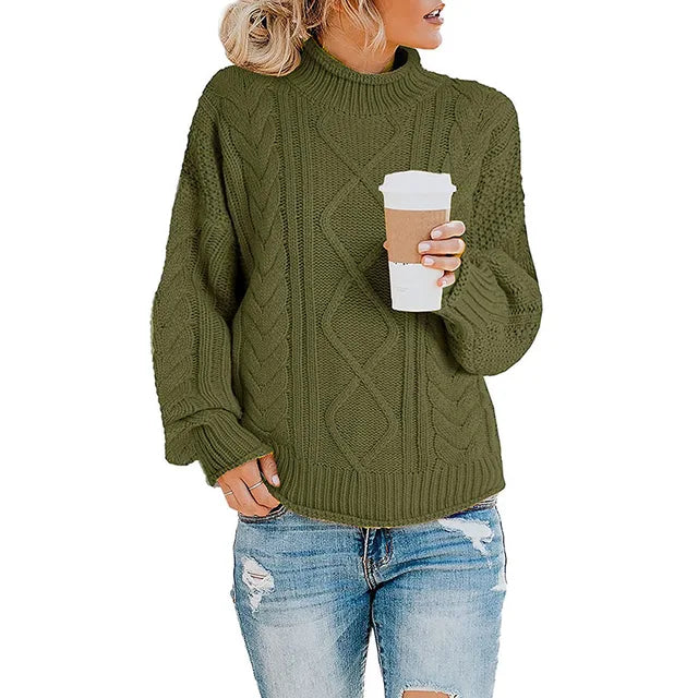Frances | Cozy Cable Knit Turtleneck Sweater