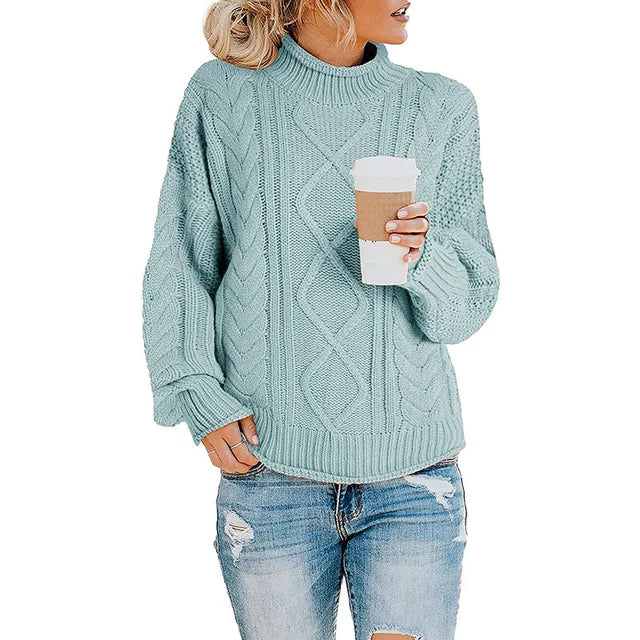 Frances | Cozy Cable Knit Turtleneck Sweater