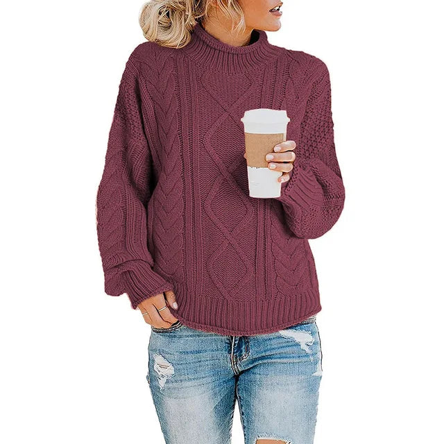 Frances | Cozy Cable Knit Turtleneck Sweater