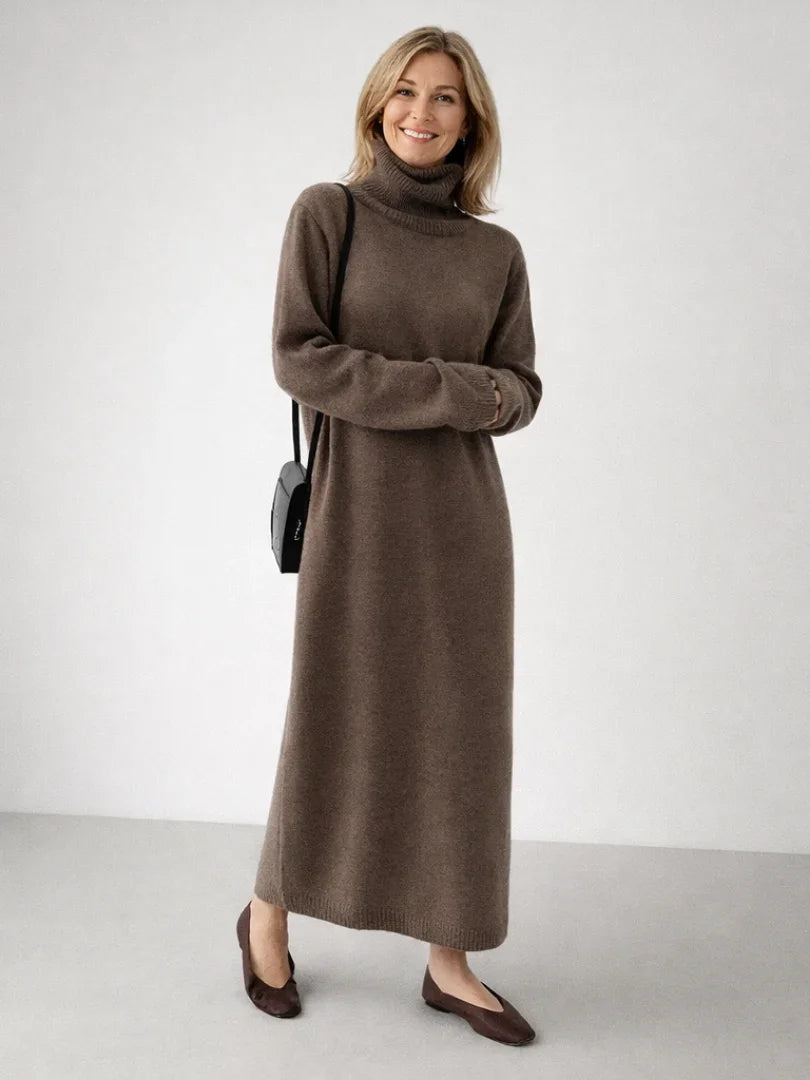 Frances | Cozy Relaxed Turtleneck Knit Sweater Dress