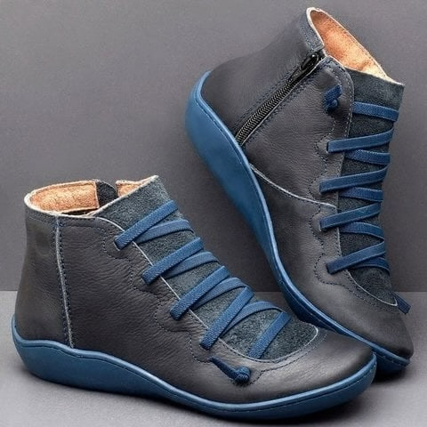 Frances | Graceful Lace-Up Flat Ankle Boots