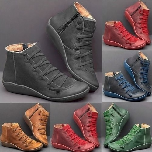 Frances | Graceful Lace-Up Flat Ankle Boots