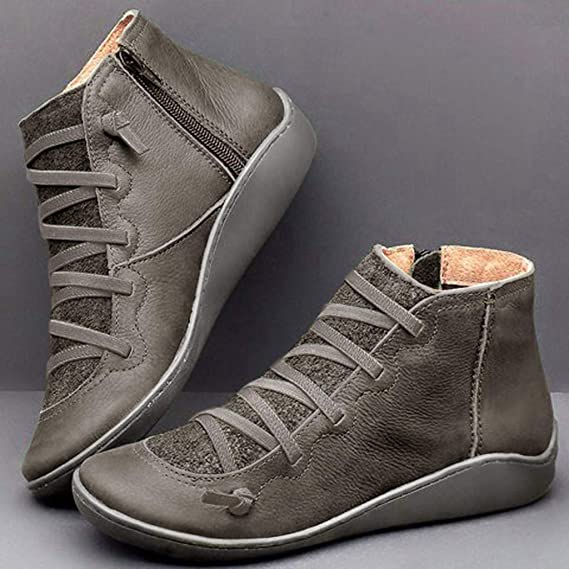 Frances | Graceful Lace-Up Flat Ankle Boots