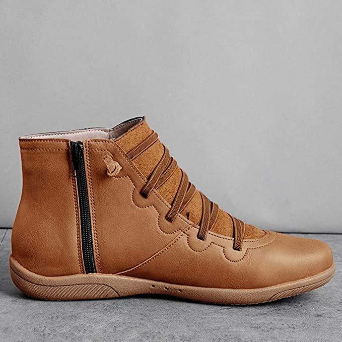 Frances | Graceful Lace-Up Flat Ankle Boots