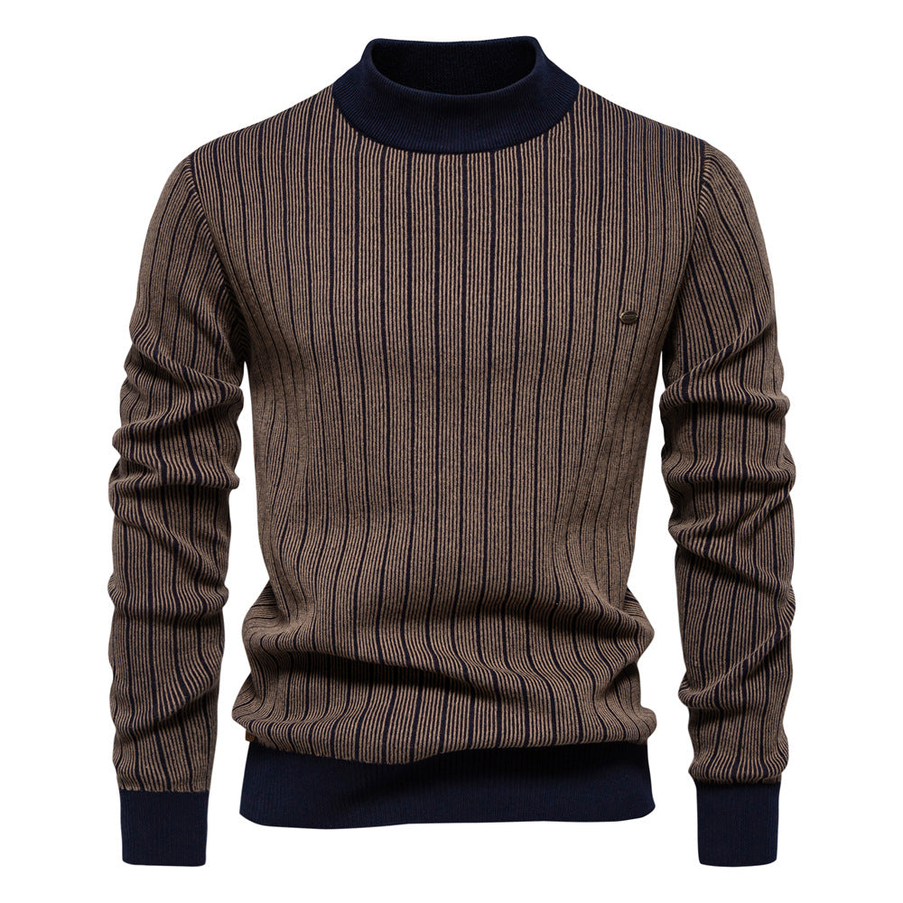 Frank | Refined Striped Mock Turtleneck Sweater