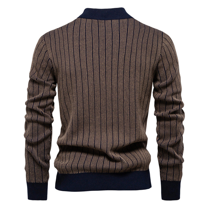 Frank | Refined Striped Mock Turtleneck Sweater