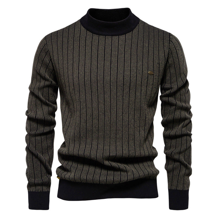 Frank | Refined Striped Mock Turtleneck Sweater