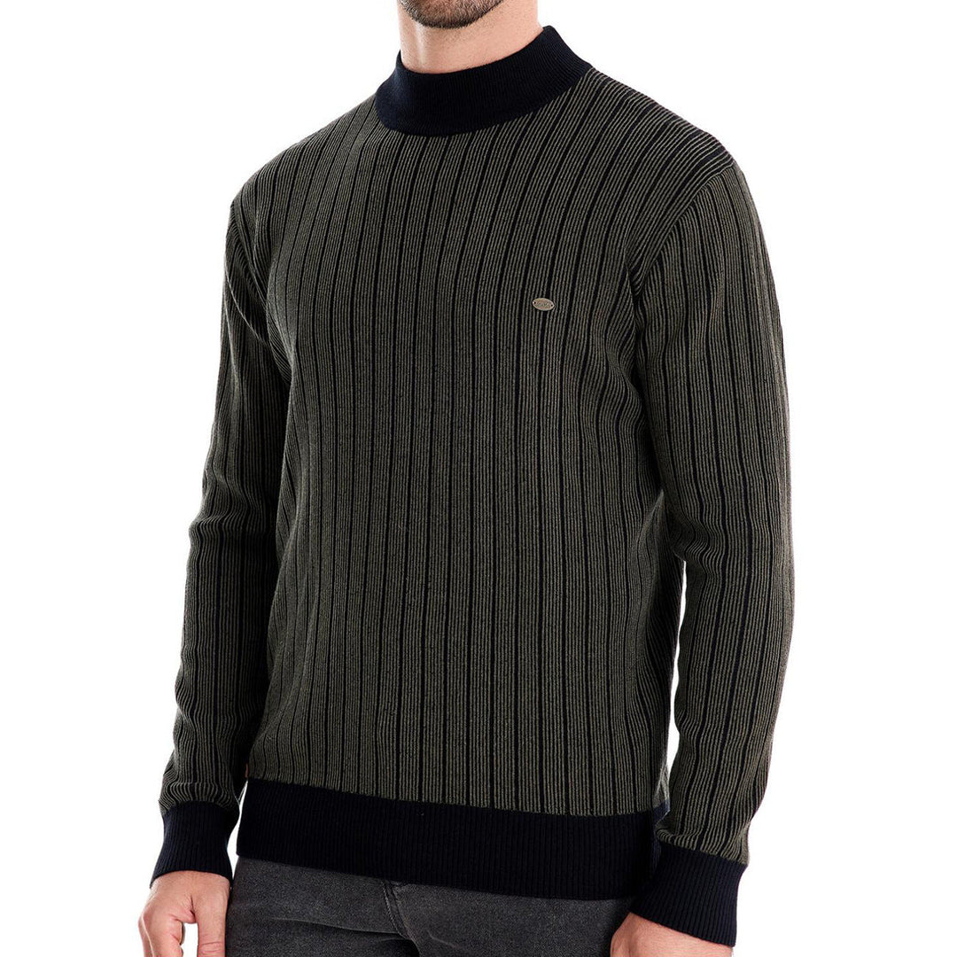 Frank | Refined Striped Mock Turtleneck Sweater