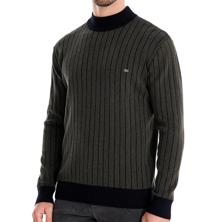 Frank | Refined Striped Mock Turtleneck Sweater