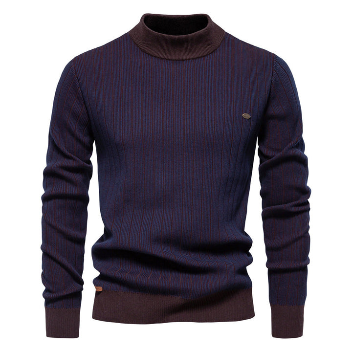 Frank | Refined Striped Mock Turtleneck Sweater