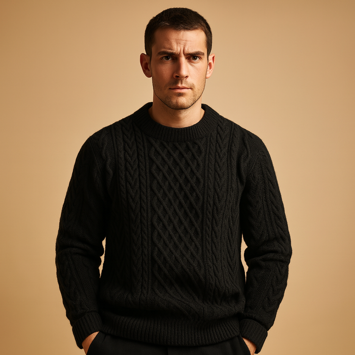 Gabriel | Classic Cable Knit Crew Neck Mens Sweaters