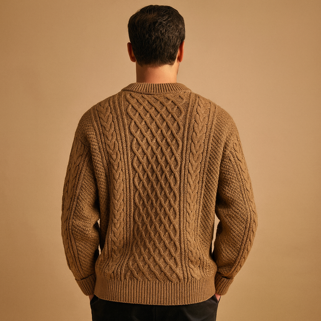 Gabriel | Classic Cable Knit Crew Neck Mens Sweaters