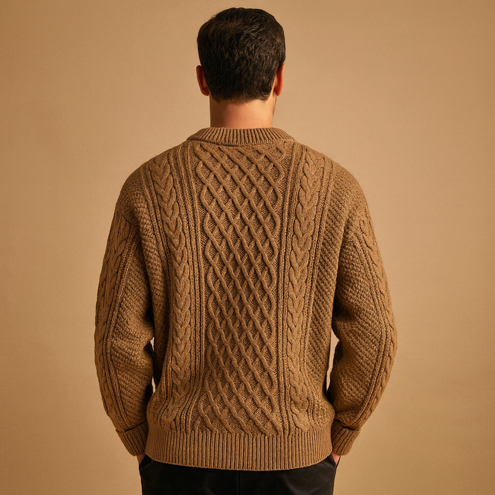 Gabriel | Classic Cable Knit Crew Neck Mens Sweaters