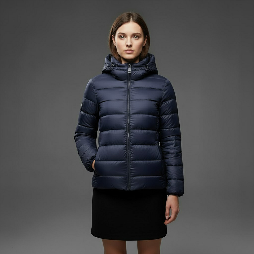 Gloria | Chic Quilted Hooded Zip Up Puffer Jacket