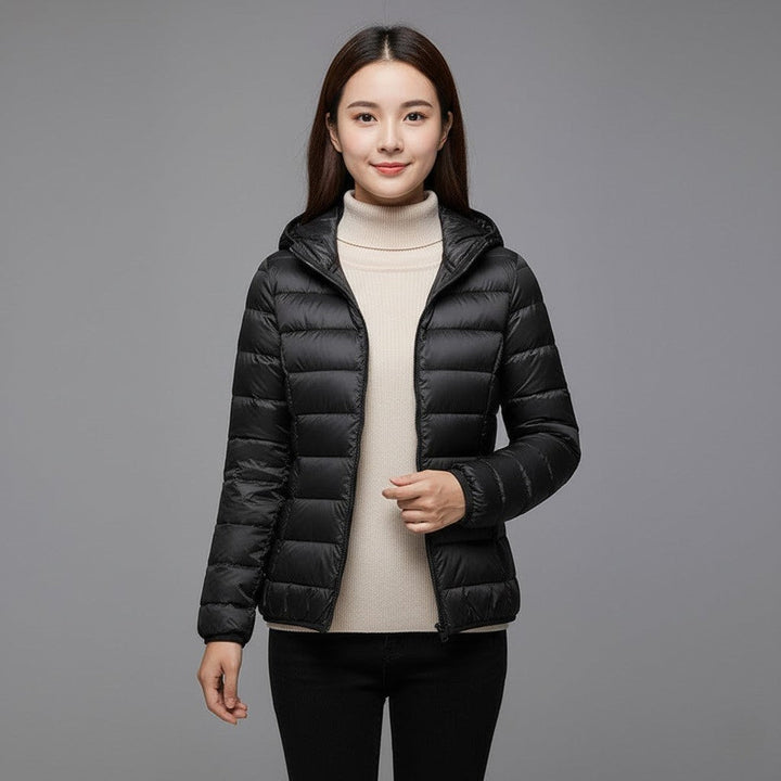 Gloria | Chic Quilted Hooded Zip Up Puffer Jacket