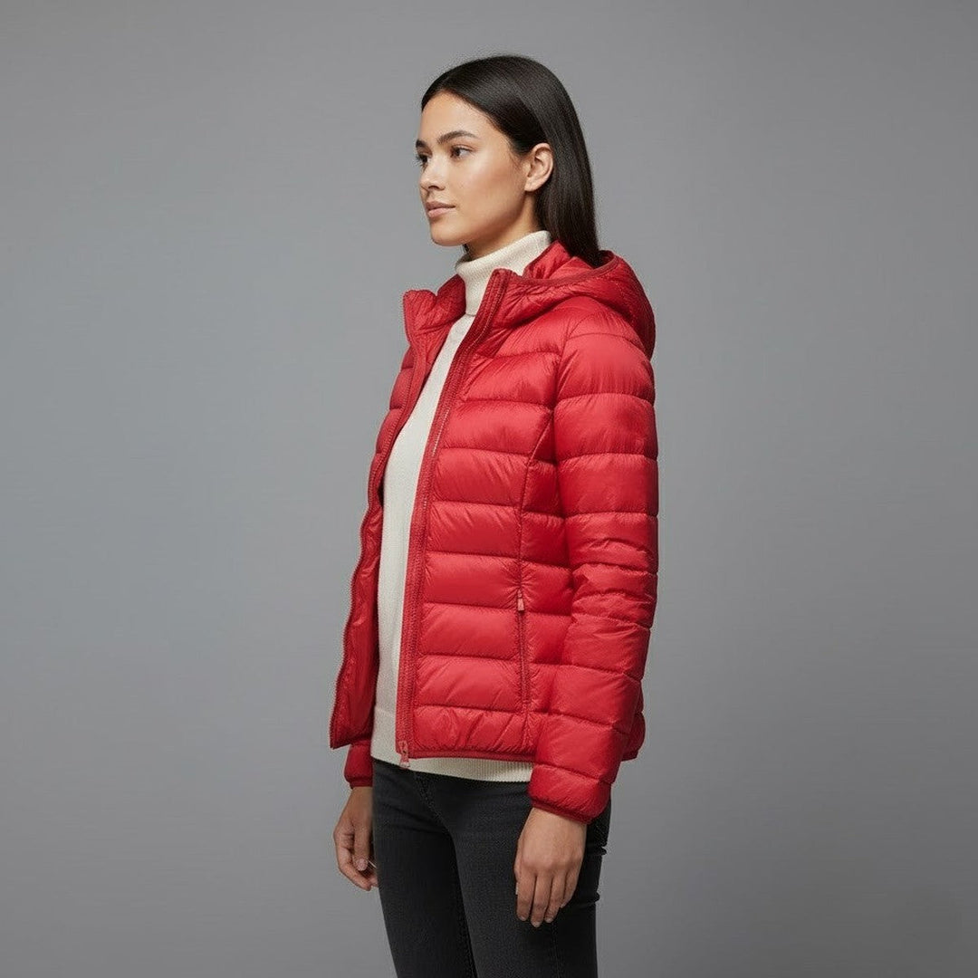 Gloria | Chic Quilted Hooded Zip Up Puffer Jacket